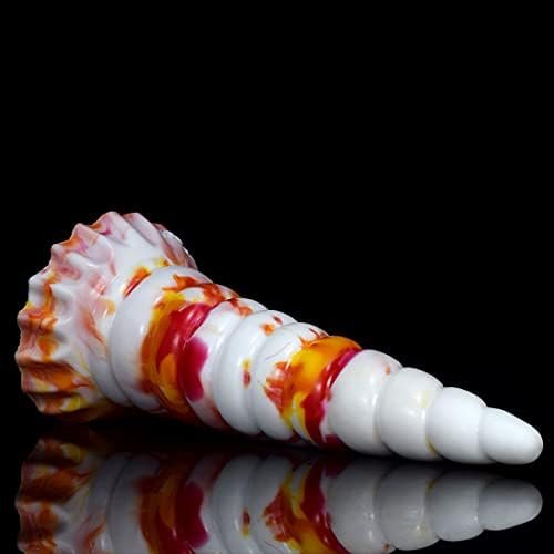 Soft Flexible Silicone Made Colorful Anal Plug Butt Plug Irregular Multi Colored Waterproof Lover Gift (Red+Yellow+White) - Image 3