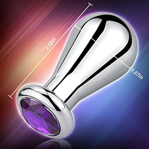 Alloy Bulb Shaped Anal Plug Prostate Massage Butt Plug With Circle Base Design For Men Women Sphincter Stretch Sex Toy (L) - Image 2