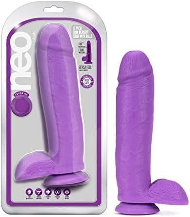 Blush Neo Dual Density Realistic Dildo - 10.5" Length 2.25 Inch Width - Sturdy Suction Cup Base For Hands Free Play And Harness Strap On Compatible - Sensa Feel Firm Inside & Soft Outside - Sex Toy