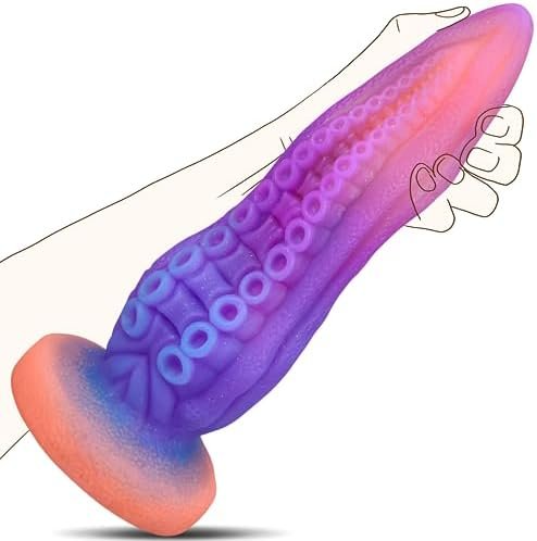 Long Dildo Silicone Giant Dildo, 9.6" Tentacle Fantasy Dildo Luminous G Spot Dildo Large Realistic Dildos With Strong Suction Cup, Long Anal Dildo Anal Plug Adult Sex Toy For Women & Men