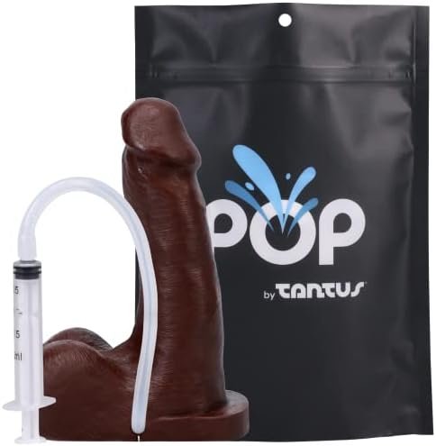 Pop Squirting Packer By Tantus | Adult Sex Toys For Couple’S Play, Recreates Ejaculation, Sexual Pleasure Tools For Women & Men | Body Safe Silicone Dildo Adult Toys - Espresso (Bagged)