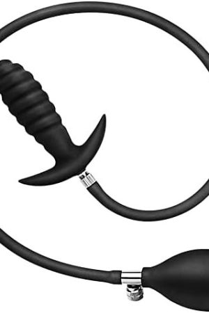 Sxovo Liquid Silicone Inflatable Butt Plug, Threaded Drill Bit Anal Plug With Air Pump, Waterproof Easy To Anal Sex Toys For Women Men Couples