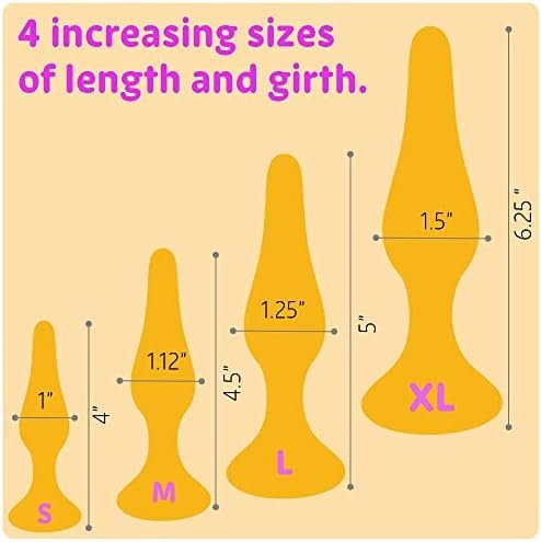 Real Vibes Anal Sex Toys Silicone Butt Plug Set, Anal Butt Trainer, Dilator Dildo Kit For Women And Men, 4 Buttplugs For Advanced & Beginner - Image 3