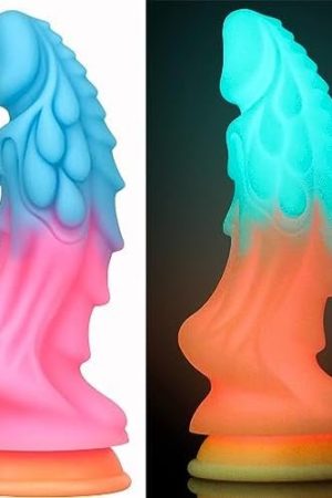 8.46" Silicone Luminous Dildo Colorful Monster Dildo Toy For Women, Realistic G Spot Dildo Flexible Anal Dildo With Suction Cup, Large Dildo Anal Plug For Couples Adult Sex Toy
