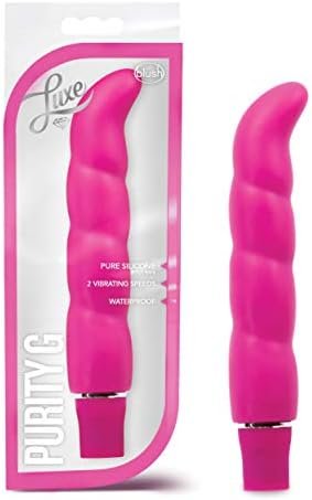 Blush Luxe Purity G - Platinum Cured Puria Silicone G Spot And External Vibrator - Ultrasilk Smooth - 10 Vibration Modes - Ipx7 Waterproof - Body Safe Sex Toy For Women - 5 Yr Warranty - Pink
