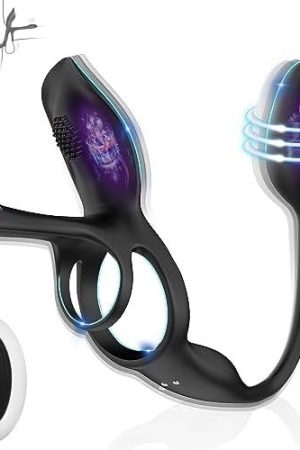 Vibrator For Couple, 3 In 1 Penis Ring & Anal Plug Vibrators Sex Toys With 10 Vibration Patterns, Remote Control Adult Toys For Men, Vibrating Butt Plug Male Sex Toys For Men