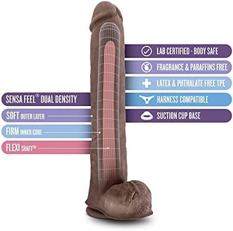 Blush Au Naturel Daddy - Xxl Realistic Dildo 14 Inch Long, 2.5" Thick - Sense Feel Dual Density Cock - Flexible Shaft With Balls - Strong Suction Cup Base - Strap On Harness Compatible - Chocolate - Image 2