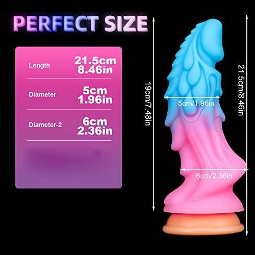 Luminous Dragon Dildo, 8.46 Inch Monster Realistic Dildo, Silicone Women G Spot Anal Prostate Dildo Anal Plug With Suction Cup Adult Sex Toy For Women Glow In The Dark - Image 2