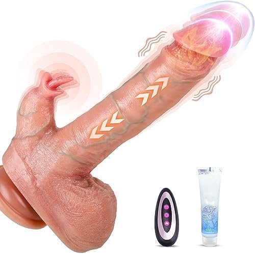 Sex Toys Thrusting Dildo Vibrator - 8.5" Realistic Dildo Adult Toys With Heating & Remote Control, Clit Stimulator G-Spot Strapless Anal Dildo With Strong Suction Cup, Adult Anal Sex Toys For Women