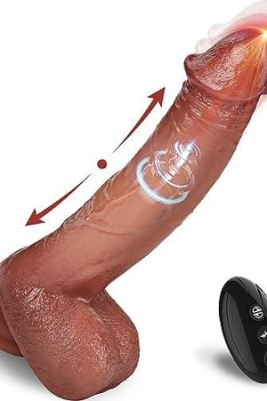 Thrusting Dildo Vibrator 9.8 Inch Dildos For Women With 8 Thrusting Modes, Vibrating Dildo Adult Toys, Anal Dildo Sex Toys For Women Silicone Consoladores Flesh