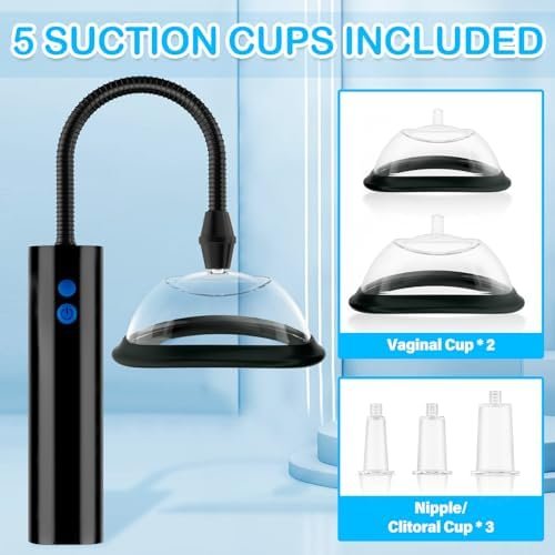 Adult Sex Toys Pussy Pump - Sex Toys For Female Nipple Pussy Sucker Automatic Vacuum Vagina Sex Pump, Adult Toys Nipple Pussy Sucking Toys With 3 Powerful Modes, Adult Sex Toy & Games, 5 Cups Included - Image 2