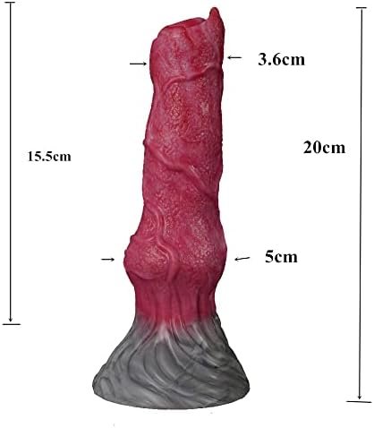 Suction Animal Multi Colored Artificial Dog Dildo Wolf Dildo Canine Style Silicone Made Soft Flexible (Red+Pink+Grey) - Image 2