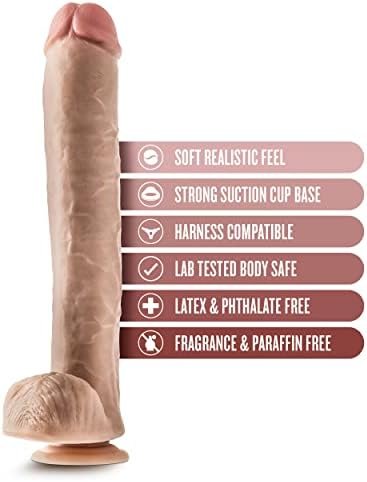 Blush Novelties - Hung Rider 11.5" Extra Long Thick Realistic Dildo Suction Cup Harness Cup Sex Toy - Beige - Image 2