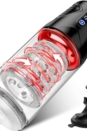 Automatic Male Masturbator, Amortoy Male Masturbators Cup With 7 Thrusting & Rotating, 50Db Super Quite Hands-Free Electric Pocket Pussy, Realistic Tpe Vagina Blowjob Stroker, Male Sex Toys For Men