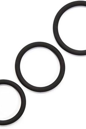 Lovehoney Get Hard Triple Cock Ring Set - Stretchy Silicone Penis Rings - 3 Sizes - Waterproof - Black