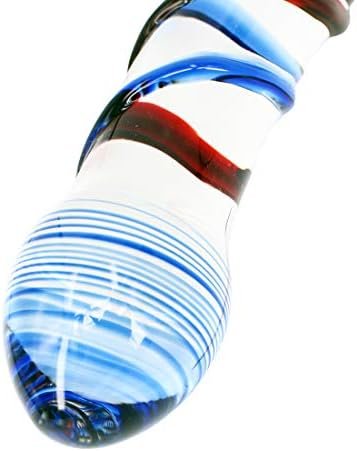 Eastern Delights 7.9 Inches Colorful Two Head Clitoral Stimulator Glass Dildo With Anal Plugs, Glass Pleasure Wand For Couples - Image 3