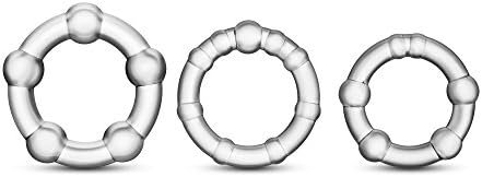 Blush Genuine Stay Hard - Super Elastic Erection Enhancing Beaded C Rings Set - One Size Fits All - Sex Toy For Men - Clear - Image 2