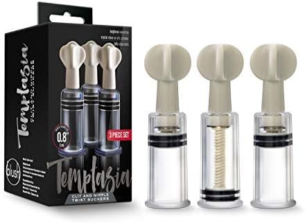 Blush Temptasia Clit & Nipple Twist Suckers - Set Of 3 Adjustable Suckers - Twist To Increase Vacuum - Heighten Sensitivity & Arousal - 1.25" Width Durable Acrylic Cylinders - Kinky Sex Toy For Women