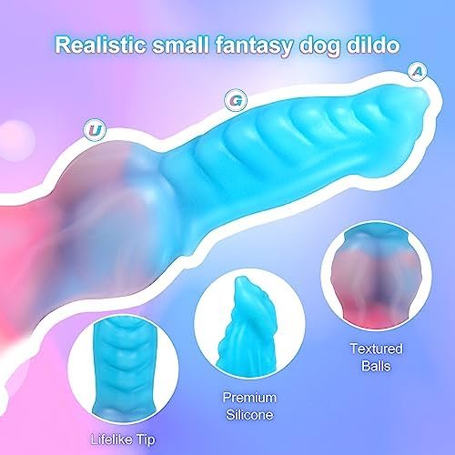 Luminous Dog Dildo For Women, 7'' Small Fantasy Monster Anal Dildo With Strong Suction Cup, Liquid Silicone G-Spot Realistic Dragon Dildo For Prostate Massage, Adult Sex Toys For Women, Men - Image 3
