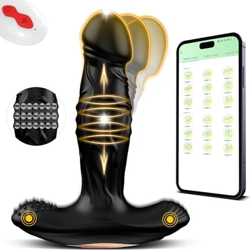 Prostate Massager Anal Plug Vibrators - App Remote Control Thrusting Wiggling Butt Plug P/G Spot Vagina Vibrator Anal Sex Toys With 9 Modes, Adult Sex Toys & Games For Women Men Couples Pleasure