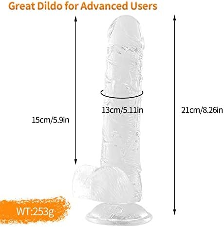 Clear Realistic Dildo For Experienced User G Spot Anus Stimulation, Classical Jelly Dildo Adult Sex Toys For Women Men - Image 3