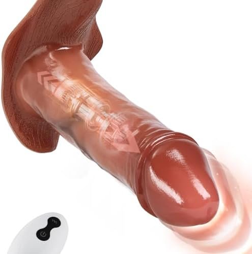 Realistic Wearable Vibrator Thrusting Anal Dildo With Remote Control, Lubisey G Spot Vibrating Dildos With 8 Thrust&Vibrate, Lifelike Clitoral Anal Thruster Sex Toy For Women Men Vibrators