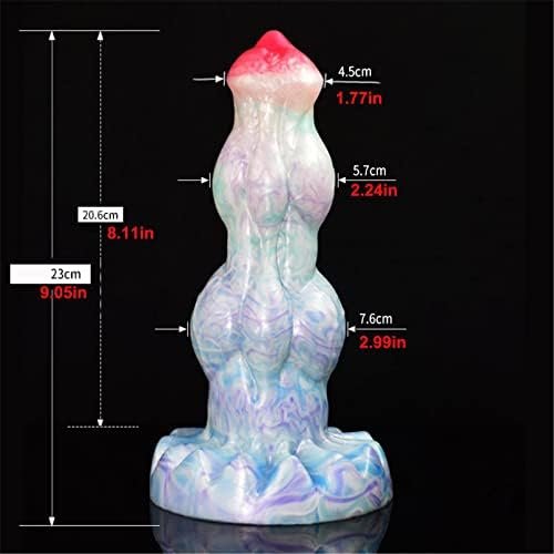 Frrdei Soft Dragon Dildo Thick, 9.05In Silicone Dildos G Spot, Large Adult Sex Toys Women Men Realistic Real Big Dog Dildo Tip Head Suction Cup Colorful, Blue,White,Green,Pink,Purple, 1.0 Count - Image 2