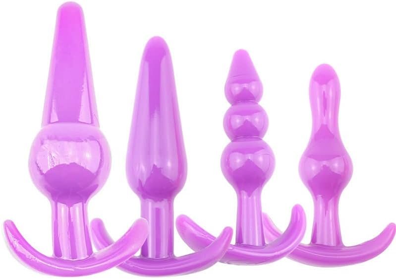 Silicone Anal Plugs, 4-Pack Butt Plug Training Set For Beginners Advanced Users With Horn Base Prostate Sex Toy. - Image 2