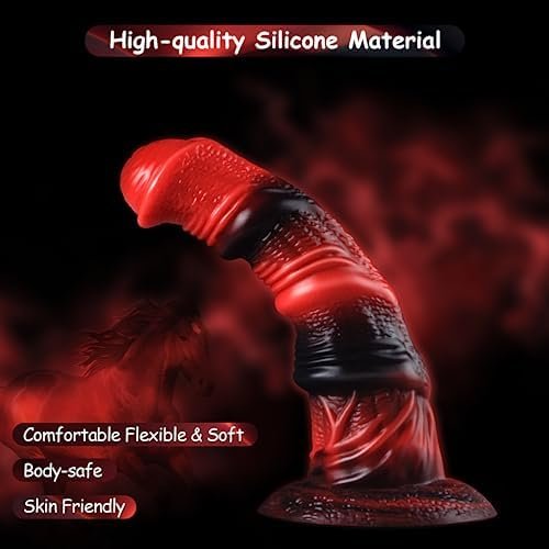 Big Horse Dildo Sex Toys, 8.66 Inch Long Thick Silicone Dildo With Strong Suction Cup For Hands-Free Play, Ribbed & Studded Silicone Adult Sex Toys For Women Men And Couples - Image 3