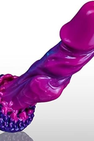 8.7In Large Vibrating Monster Dildo Knot Sex Toys For Women & Men, Silicone Dragon Dildo Ribbed G-Spot Dildo With 10 Vibrations & Suction Cup, Waterproof Huge Dildo Adult Sex Toy, Black & Golden