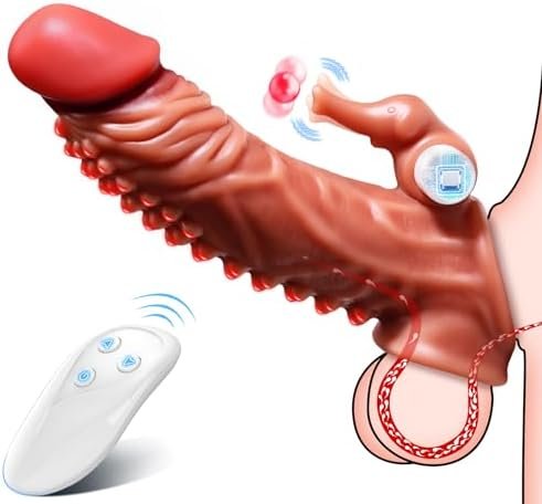 Penis Sleeve Cock Sleeve Vibrator - 5 In 1 Male Sex Toys Elephant Trunk Vibrators Cock Ring With 10 Vibrating & Licking Modes Penis Extender With Clitoral Stimulator, Adult Sex Toys For Men & Couples