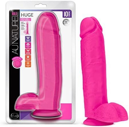 Blush Au Naturel Huge Realistic 10 Inch Suction Cup Harness Compatible Flexishaft Sensa Feel Dildo Sex Toy For Men Women Couples Vanilla