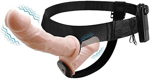 Frrdei Vibrating Double Sided Dildo Strap On Wearable Harness Realistic Vibrator Penetrator Toy Two Ended Dildo, Headed Dong Penetation G Spot And Anal Plug For Women Lesbian - Flesh