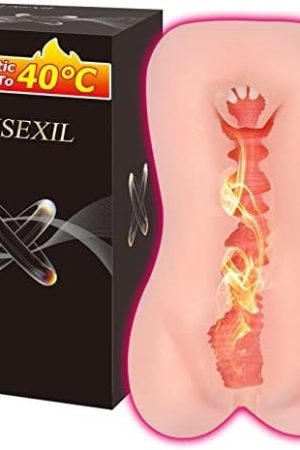 Fusexil Automatic Male Masturbator Continuous Heating 104°F Sex Doll Stimulation Textured Realistic Sleeve Men Lifelike Pocket Pussy Adult Sex Toys Men Masturbation