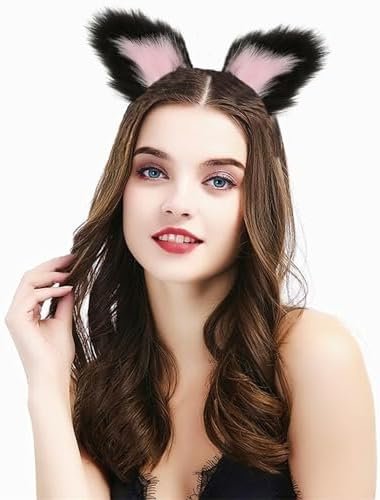Anal Plug Butt Plug, 2Pcs/Set Sex Fox Tail Anales Plug Toys Butt Plugs With Cat Ears Headband Anal Sex Toys For Women Man Beginners Adult Couples Bondage, Black - Image 2