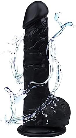 Dildo, Black Dildo, Realistic Dildo, 8.5" Ultra Soft Silicone Big Thick Dildo Adult Sexy Toys With Strong Suction Cup G Spot Stimulator Adult Anal Toys For Women Lifelike Flexible Dildos, Black