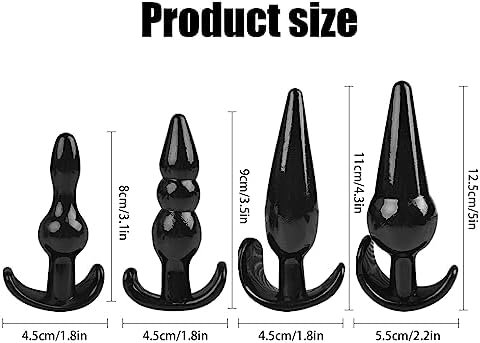 Butt Plug, Pack Of 4 Anal Plugs, Silicone Anal Trainer Set From Beginners To Advanced Player, Anal Sex Toys Adult Sensory Toys (Black) - Image 2