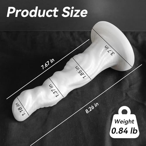 Baquick 8.6In Monster Dildo Dragon With Strong Suction Cup G-Spot Realistic Dildos Penis For Hands-Free Play, Pussy Anal Plug Adult Couple Sex Toys & Game, Grey - Image 2