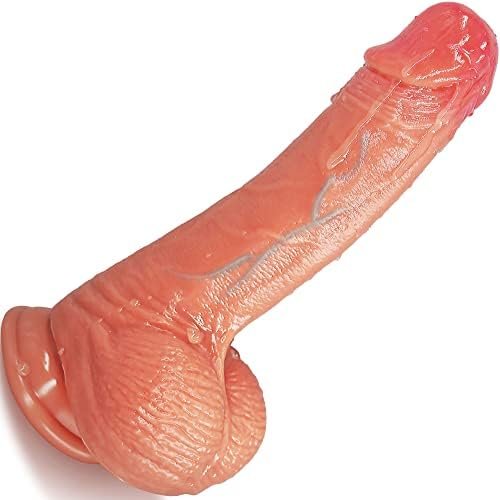 Realistic Dildo For Lifelike Feeling, Luzine Flexible Silicone Dildo With Strong Suction-Cup Base For Hands-Free Play, Ultra Soft Adult Toys Dildos For Women Pleasure, Adult Sex Toys & Games
