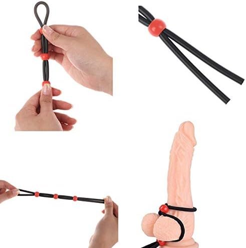 Adjustable Cock Ring Set Love Rings Basic Penis Ring Sex Toys,3 Pcs Rope Ring,Silicone Delay Resistance Penis Exercise Ring/Sports Ring,Adult Sex & Games Ring Penis Cock Ring For Man Or Couples - Image 3