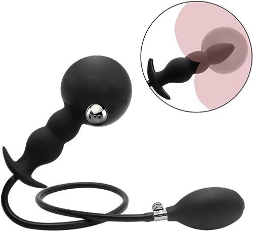 Erun Inflatable Silicone Butt Plug Vibrating Steel Built-In One Balls Anal Beads Anal Plug(Steel Ball Included) Medical Grade For Adult Male Female And Beginners Sex Toys - Image 3