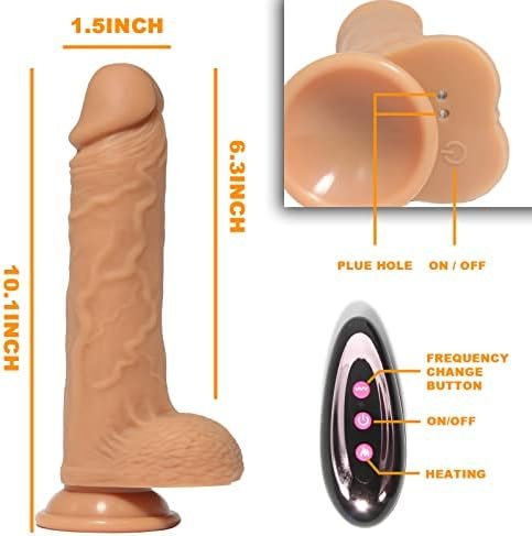 Realistic Thrusting Dildo With G-Spot Rotating Beads,Vibrating,Heating&Wireless Remote Control,3 Rotating &Speeds 10 Vibrtion Modes,8.6 Inch Upgrade Vibrating Dildos Anal Sex Toy For Women And Couple - Image 3