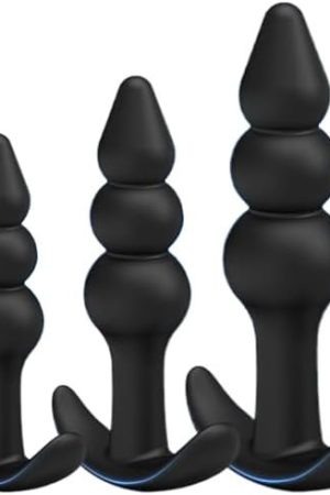 Anal Butt Plug Set For Comfortable Long-Term Wear 3Pcs Silicone Anal Sex Toys With Flared Base Anal Butt Trainer Kit Prostate Massage For Men And Women (A)