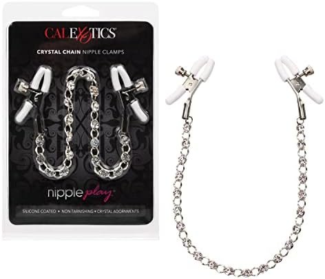 Calexotics Exotics Novelties Nipple Play Crystal Chain Nipple Clamps Se-2617-05-2 Black 1 Count