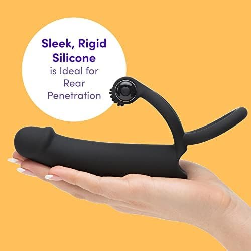 Lovehoney Double Fun Vibrating Double Penetration Strap On Dildo - 5.5 Inch Silicone Strap On Dildo For Men - 2 Bullet Vibrators & Cock And Ball Rings - Waterproof - Black - Image 3
