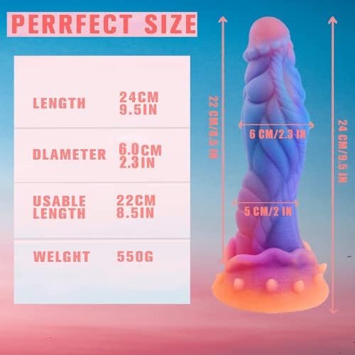 Realistic Monster Dildo, Silicone Anal Dildos With Strong Suction Cup For Hands-Free And Anal Play, G-Spot Stimulator Anal Sex Toys For Women And Men, 9.5 (Blue) - Image 2