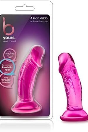 Blush Sweet N Small 4" Realistic Short Dildo, Suction Cup Strap On Harness Compatible, Sex Toy For Women Pink