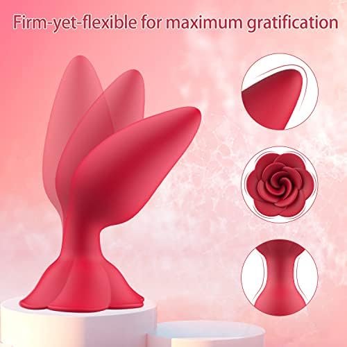 Anal Plug Rose Vibrator Silicone Vibrating Butt Plug With 10 Vibration Modes For Beginner Anal Play, Anal Vibrator Rechargeable Anal Stimulator With Remote Control Anal Sex Toys For Women Pleasure - Image 2