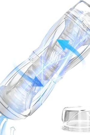 Transparent Male Masturbators With 360ยฐ Rotating, Pocket Pussy With Crystal 3D Textured Tight Vaginal, Blowjob Simulator, Male Stroker Oral Sex Toy For Men Masturbation (Transparent)