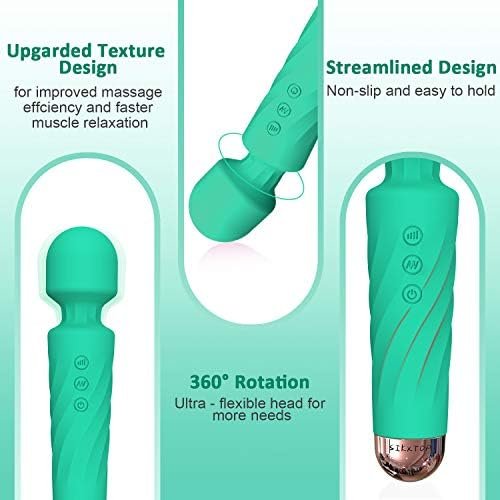 Sikxtoa Mini Vibrator, 8 Speeds 20 Patterns-G-Spot Cordless Wand Massager, Clitoral Stimulator, Dildo, Sex Toys, Rechargeable Handheld Powerful Silent Waterproof Female Adult Toys (Stripe Black) - Image 3